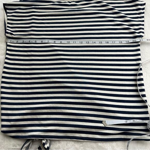 J’Ilverwear navy and white stripe cap sleeve side tie shirt size PM - Picture 8 of 9